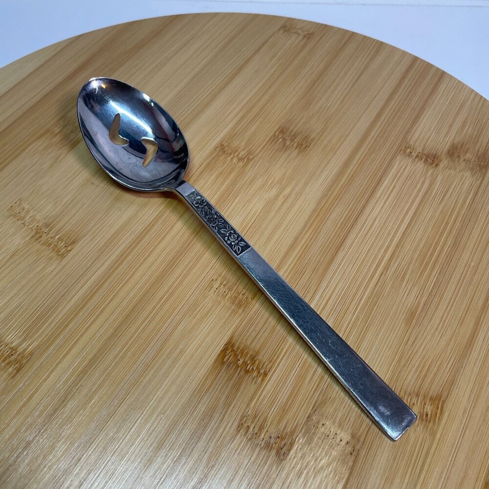 Vintage Stanley Roberts Dorette Pierced Slotted Tablespoon Stainless Steel Japan